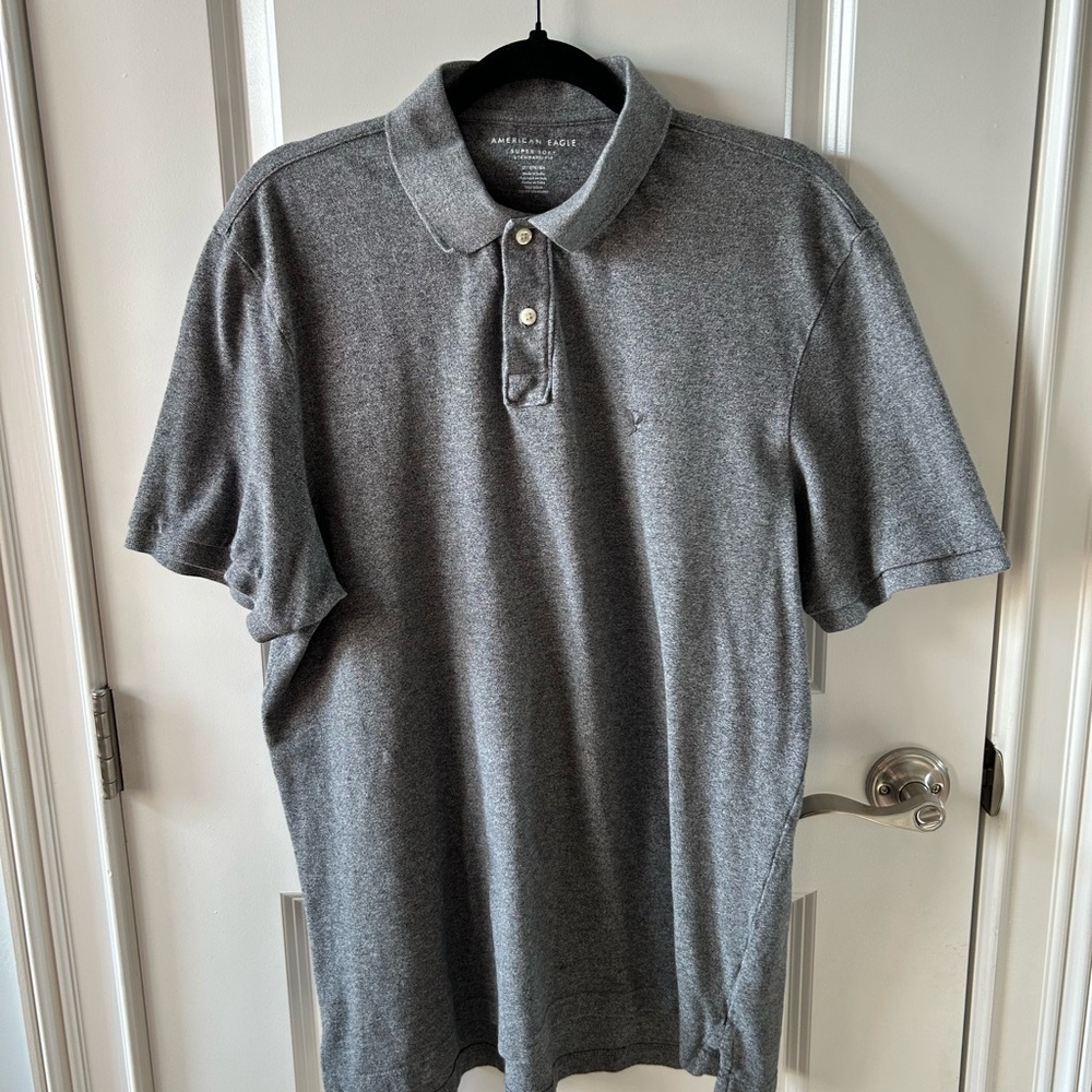 Men's American Eagle Tall Gray Polo Shirt